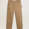 Pantalones beige de hombre con parches