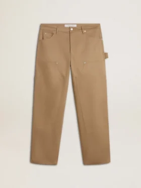 Pantalones beige de hombre con parches