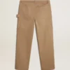 Pantalones beige de hombre con parches