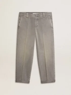 Pantalones chino de algodón en color gris