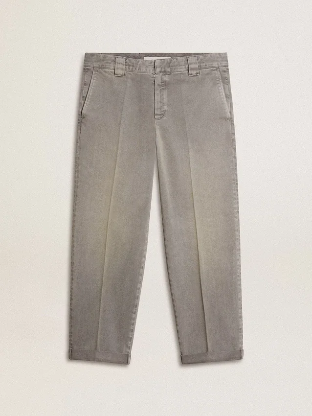Pantalones chino de algodón en color gris