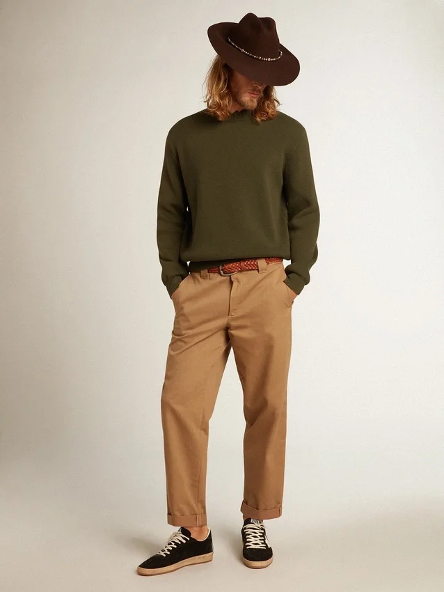 Pantalones chinos beige caqui de la Golden Collection