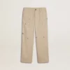 Pantalones chinos beige para niño con toques multicolores