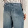 Pantalones chinos de denim para hombre con detalles desgastados