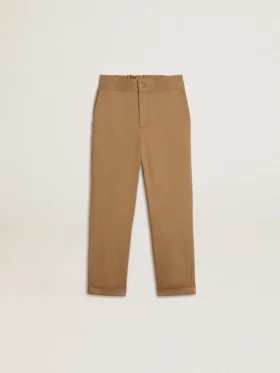 Pantalones chinos para niño de algodón color tabaco