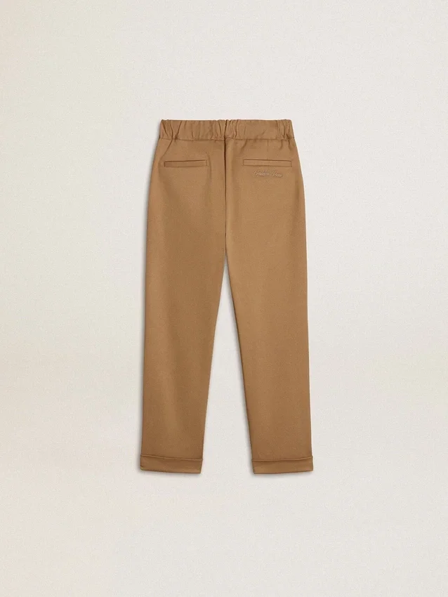Pantalones chinos para niño de algodón color tabaco