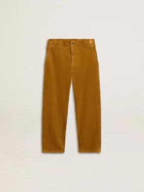 Pantalones chinos para niños en color tabaco con bordado