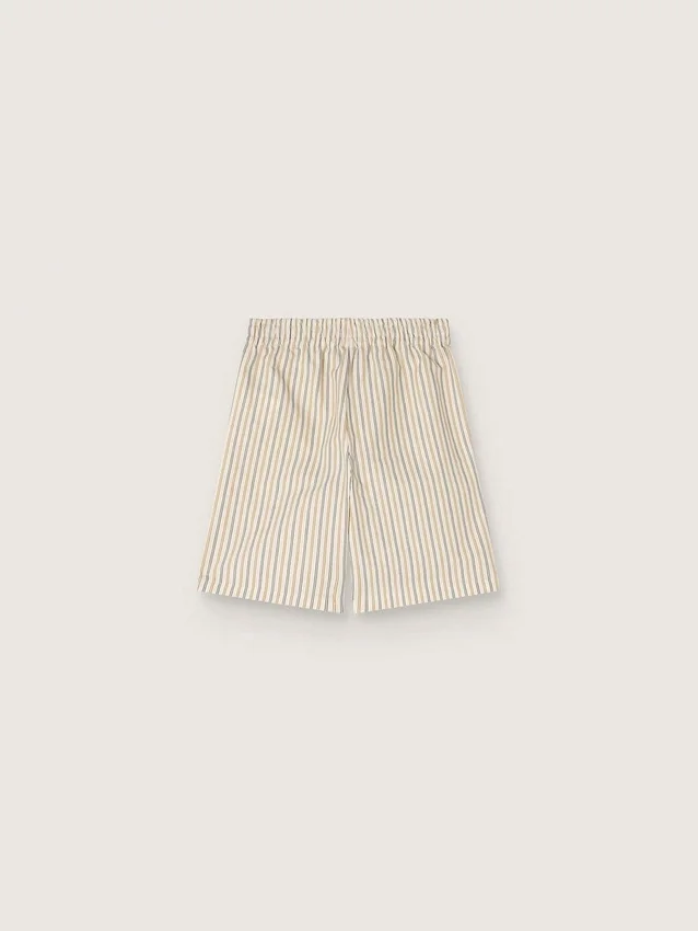 Pantalones cortos a rayas para niños en color crudo, beige y gris