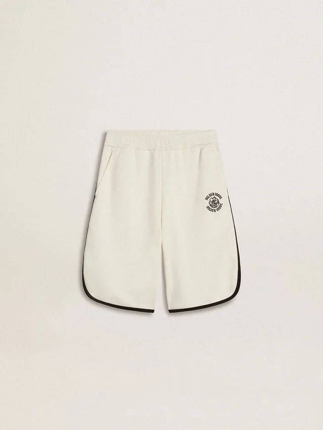 Pantalones cortos blancos para niños con logotipo bordado