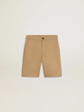 Pantalones cortos de algodón beige para niños