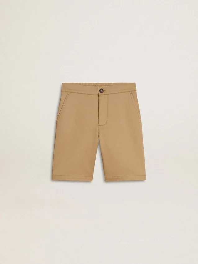 Pantalones cortos de algodón beige para niños