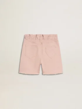 Pantalones cortos de algodón rosa para niñas con bordados