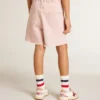Pantalones cortos de algodón rosa para niñas con bordados