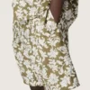 Pantalones cortos de lona de algodón para niños de la colección Journey con estampado floral verde y blanco