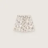 Pantalones cortos de mujer en popelín de algodón blanco y negro con estampado floral