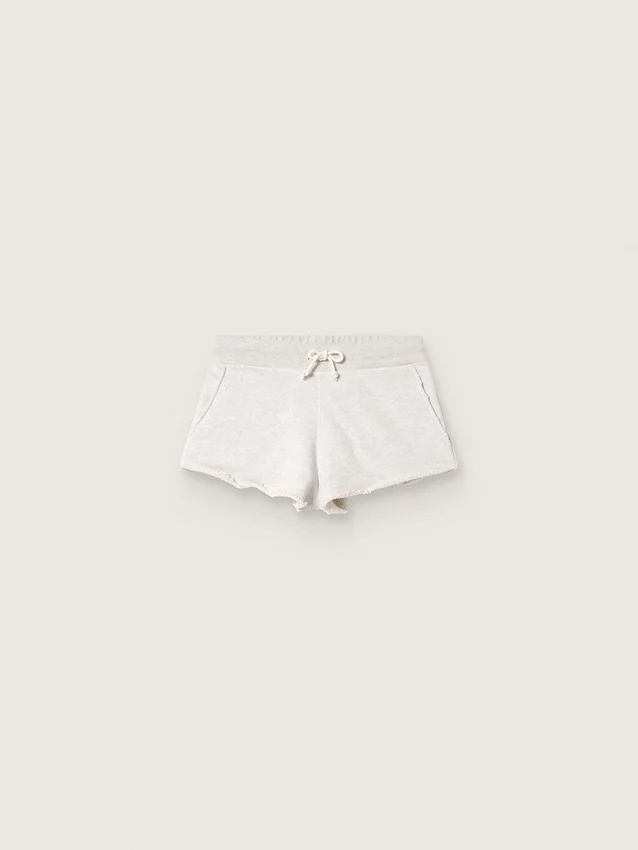 Pantalones cortos de mujer «Star» en felpa gris jaspeada