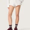 Pantalones cortos de mujer «Star» en felpa gris jaspeada