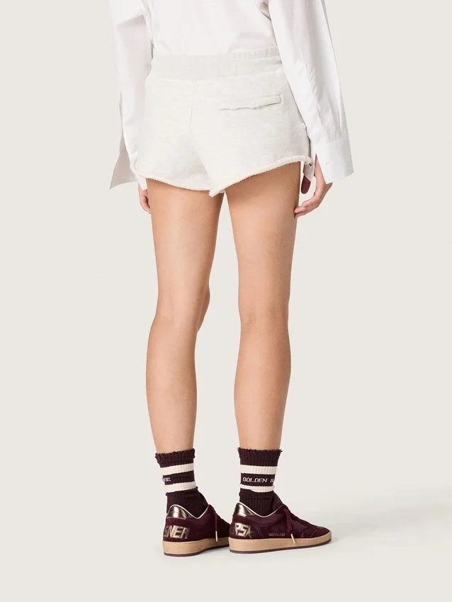 Pantalones cortos de mujer «Star» en felpa gris jaspeada