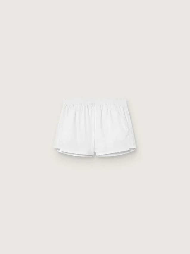 Pantalones cortos deportivos blancos de doble capa para mujer