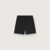Pantalones cortos deportivos negros de doble capa para hombre