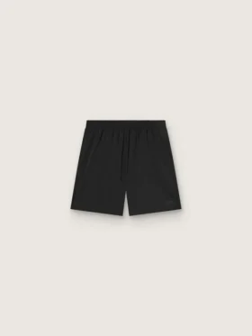 Pantalones cortos deportivos negros de doble capa para hombre