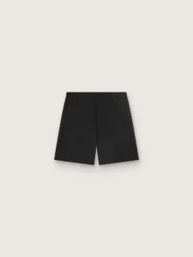 Pantalones cortos deportivos negros de doble capa para hombre