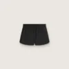 Pantalones cortos deportivos negros de doble capa para mujer