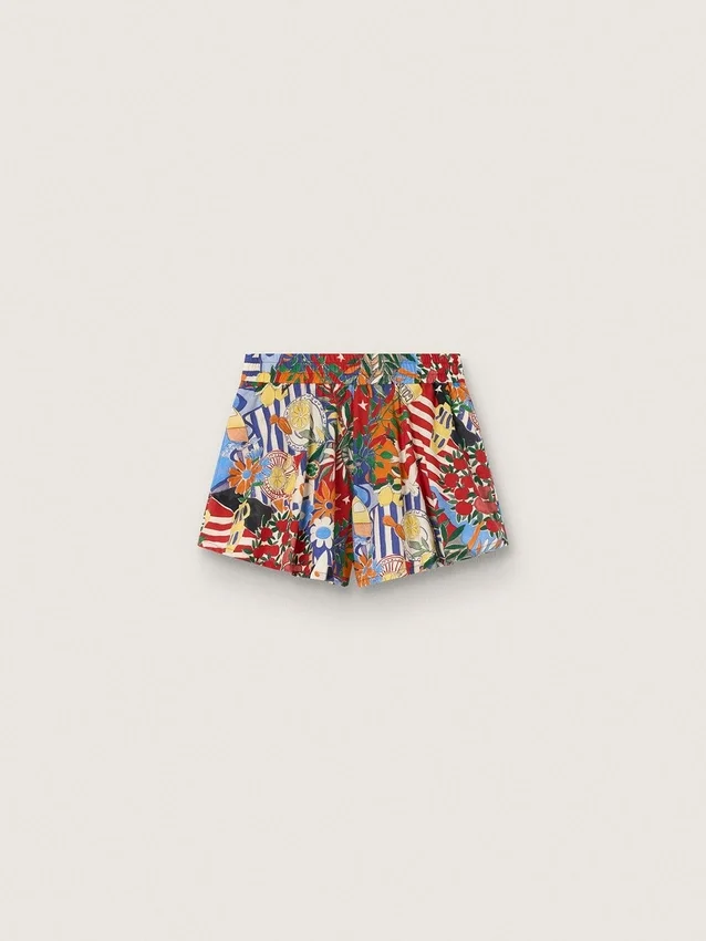Pantalones cortos para niñas con estampado multicolor