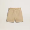 Pantalones cortos para niñas en color arena con logotipo bordado