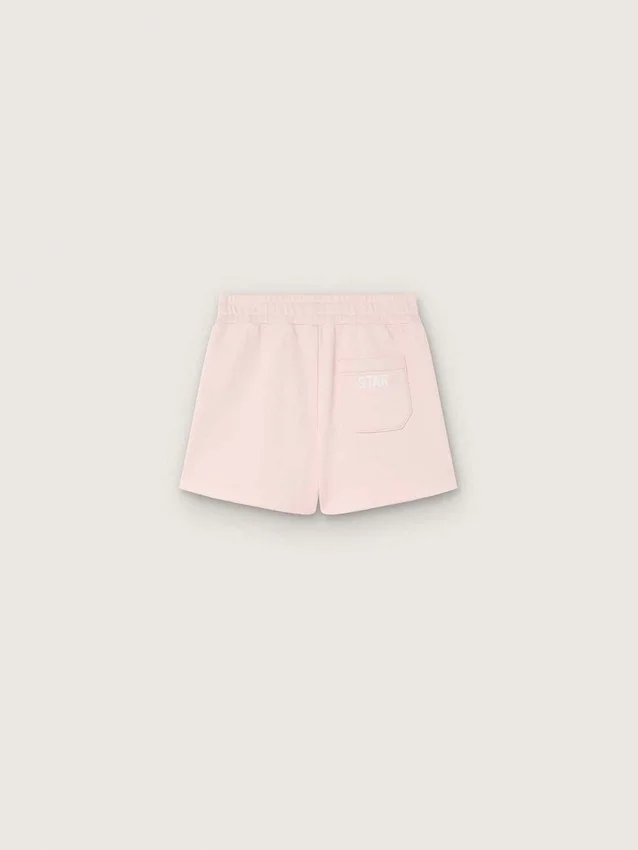 Pantalones cortos para niñas «Star» de algodón rosa con parche y logotipo