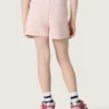 Pantalones cortos para niñas «Star» de algodón rosa con parche y logotipo