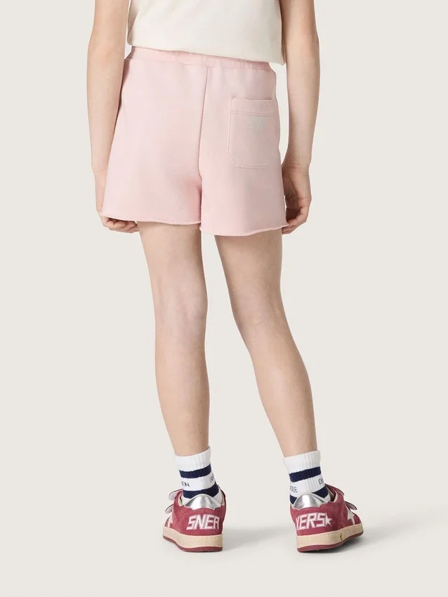 Pantalones cortos para niñas «Star» de algodón rosa con parche y logotipo
