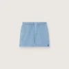 Pantalones cortos unisex de sarga de algodón azul claro