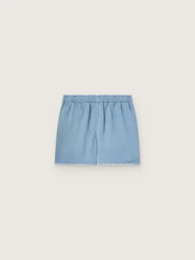 Pantalones cortos unisex de sarga de algodón azul claro