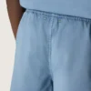 Pantalones cortos unisex de sarga de algodón azul claro