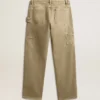 Pantalones de algodón con efecto desgastado para mujer