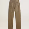 Pantalones de algodón de color caqui para mujer con efecto degradado de Swarovski