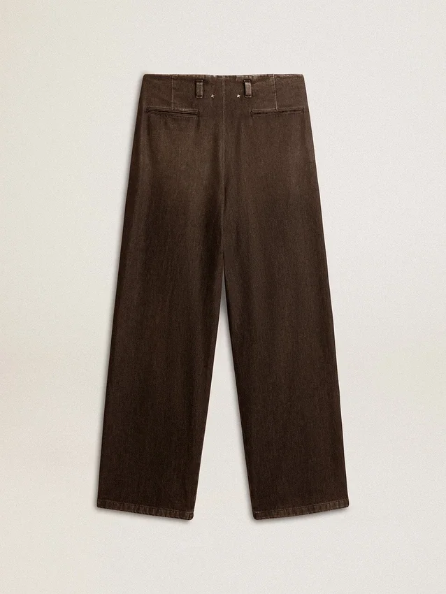 Pantalones de algodón de lavado medio para mujer