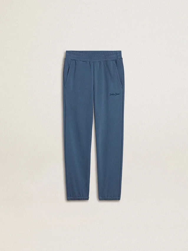 Pantalones de chándal azules para niño con bordado