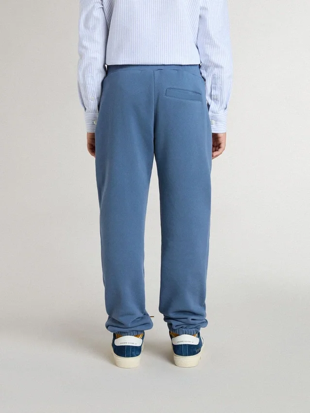 Pantalones de chándal azules para niño con bordado