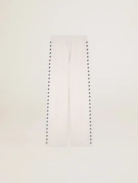 Pantalones de chándal blancos de mujer con estrellas en los laterales