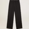Pantalones de chándal de mujer en gabardina de lana azul oscuro