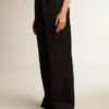 Pantalones de chándal de mujer en gabardina de lana azul oscuro