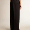 Pantalones de chándal de mujer en gabardina de lana azul oscuro