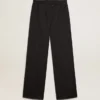 Pantalones de chándal de mujer en gabardina de lana azul oscuro