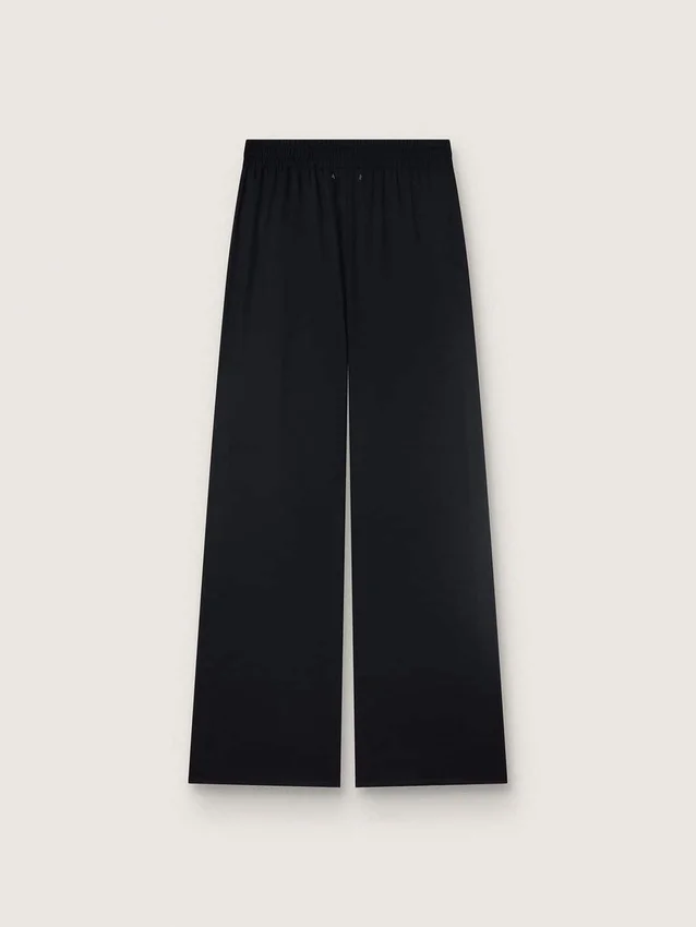 Pantalones de chándal de mujer en sarga de lana negra con bordado de lentejuelas