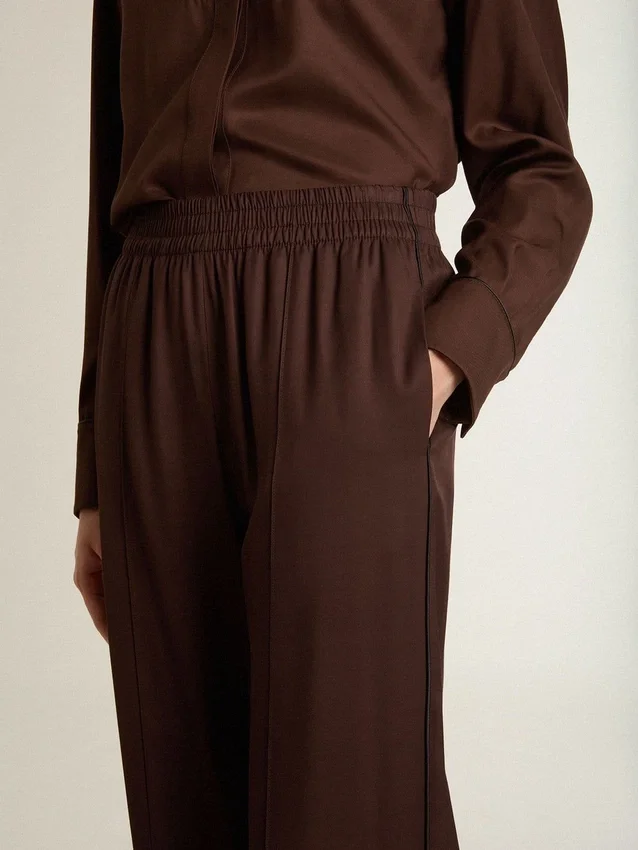 Pantalones de chándal marrones para mujer