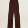 Pantalones de chándal marrones para mujer