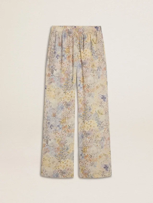 Pantalones de chándal multicolores para mujer con estampado floral