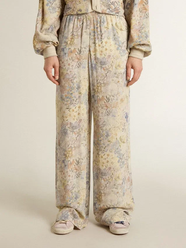 Pantalones de chándal multicolores para mujer con estampado floral